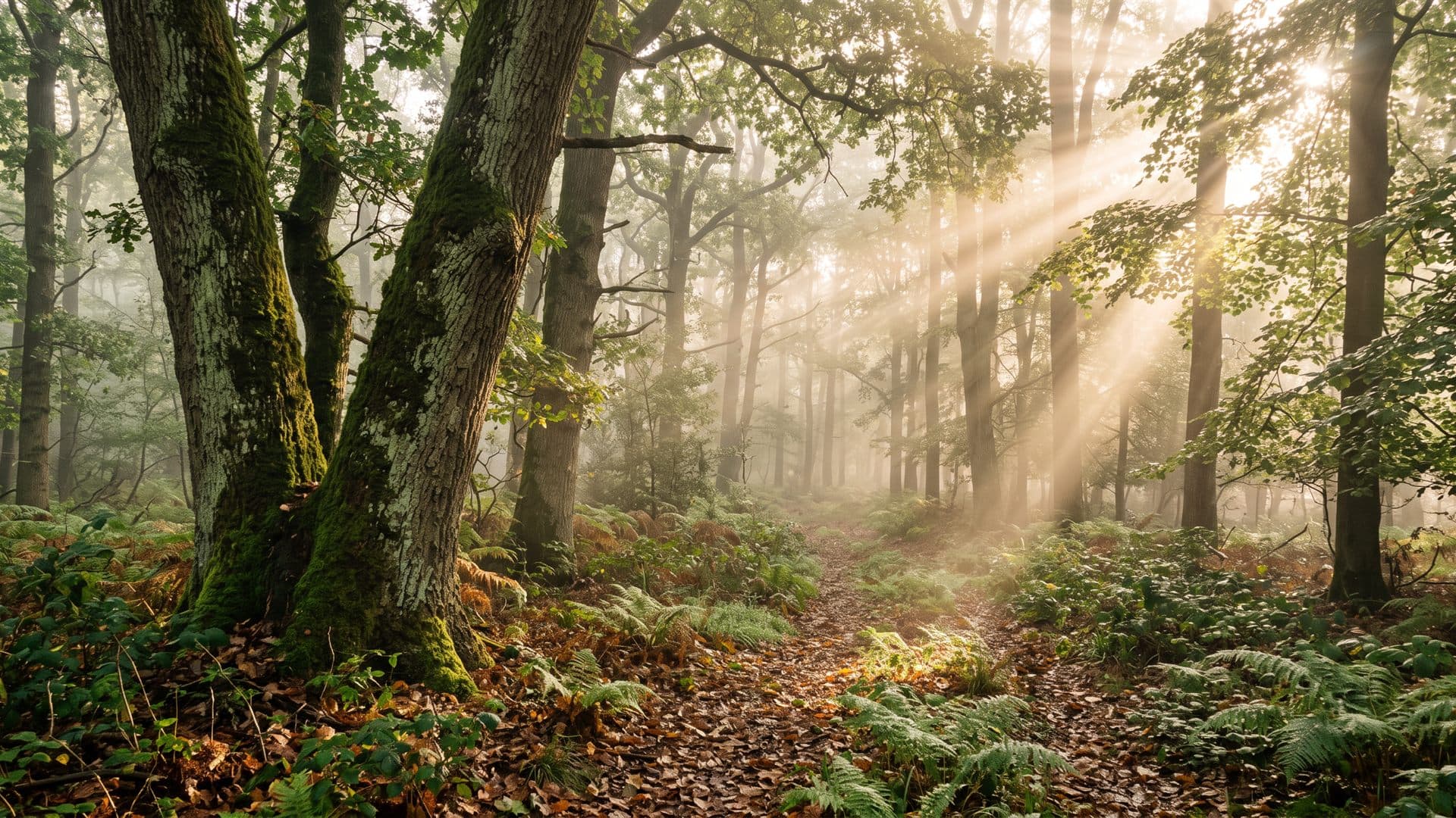 Bosque con luz entre la niebla, espacio seguro en la consulta de Ana Saavedra en Lugo